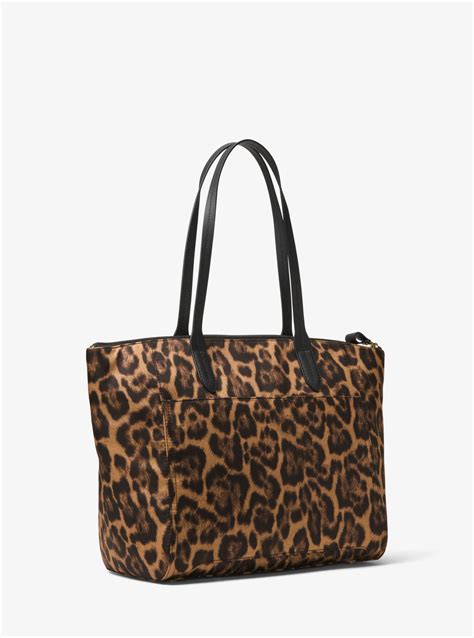 michael kors nylon kelsey|kelsey medium leopard nylon tote.